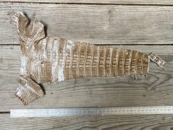 Cuir de crocodile véritable greige maroquinerie bijoux - Cuir en stock