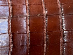 Morceau de cuir de crocodile véritable brun mat Cuir en stock