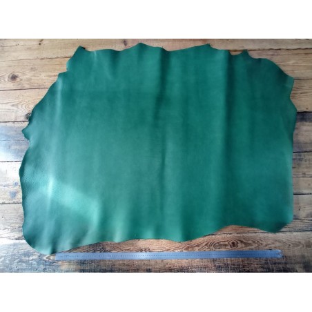 Collet de cuir de vache - tannage pur végétal - vert d'orme - Cuir en Stock