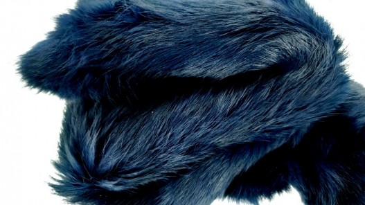 Peau de lapin en poil fourrure bleu marine - vêtement - Chaussons - Cuir en Stock