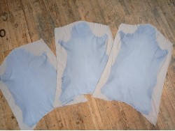Lot de 3 peaux de cuir stretch identiques - gris bleu - Cuir en stock