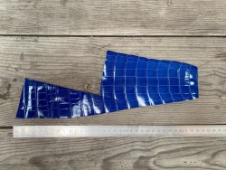 Morceau de cuir crocodile véritable bleu - Cuir en stock