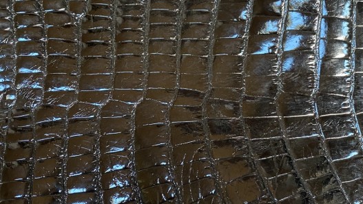 Peau de cuir de crocodile noir - maroquinerie - bijou - Cuir en Stock