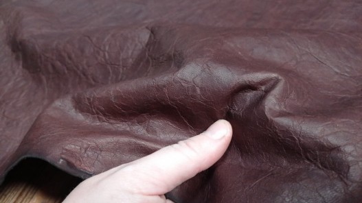 Peau de cuir de mouton tannage écologique brun - maroquinerie - cuir en stock