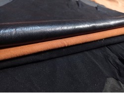 Lot de 3 peaux de cuir stretch - vêtement - maroquinerie - bonnes affaires - cuir en stock
