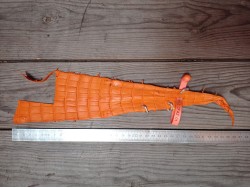Cuir de crocodile véritable - queue de crocodile - orange mat - maroquinerie bijoux - Cuirenstock