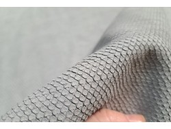Demi peau de cuir de veau gris perle grain façon serpent - maroquinerie - cuir en stock