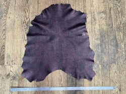 Peau de cuir de chèvre - métallisée bordeaux - maroquinerie - Cuir en stock