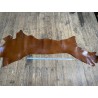 Cuir de flanc de vache - brun whisky - tannage végétal - cuir en stock