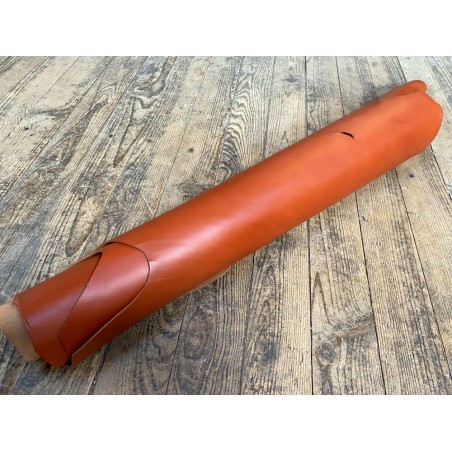 Cuir de flanc de vache - brun cognac - tannage végétal - Cuir en Stock