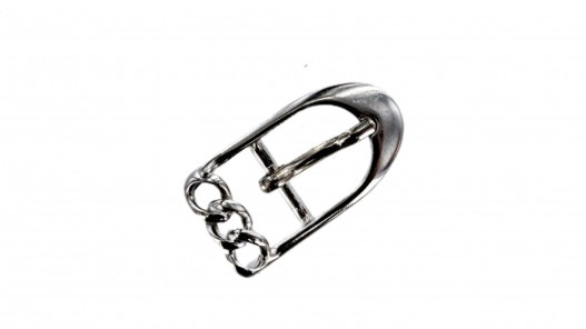 Boucle de ceinture rectangulaire - motif chaînet - nickelé - 15 mm - bouclerie - accessoire - cuirenstock