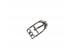Boucle de ceinture rectangulaire - motif chaînet - nickelé - 15 mm - bouclerie - accessoire - cuirenstock
