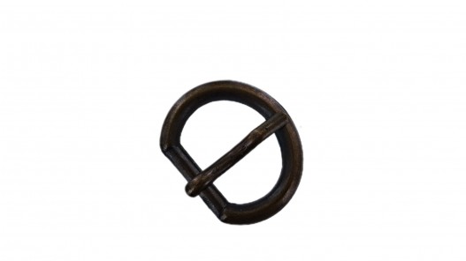 Boucle de ceinture demi-rond - bronze - 15 mm - bouclerie - accessoire - cuirenstock