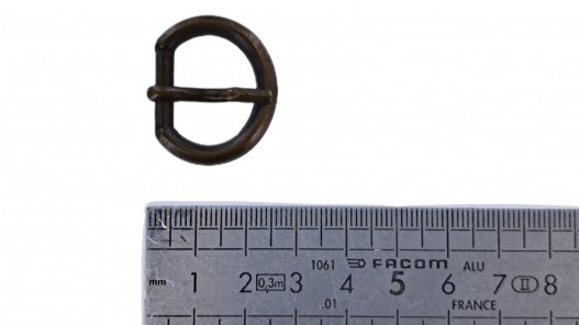 Boucle de ceinture demi-rond - bronze - 15 mm - bouclerie - accessoire - Cuir en stock