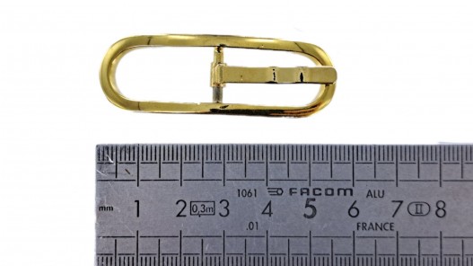 Boucle de ceinture ovale - laiton - 10 mm - bouclerie - accessoire - cuir en stock