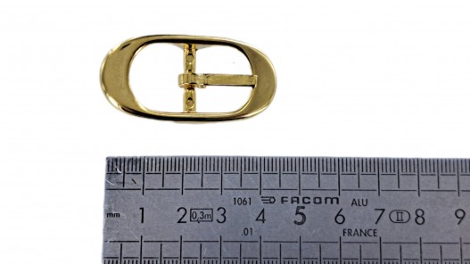 Boucle de ceinture ovale - laiton - 15 mm - bouclerie - accessoire - Cuirenstock