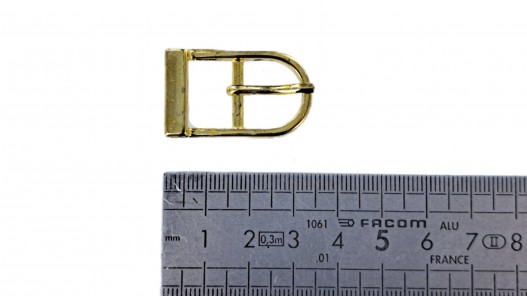 Petite boucle rectangulaire arrondie laiton - 15 mm - ceinture - bouclerie - Cuir en stock