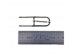 Boucle rectangulaire arrondie nickelé - 15 mm - ceinture - bouclerie - Cuir en stock