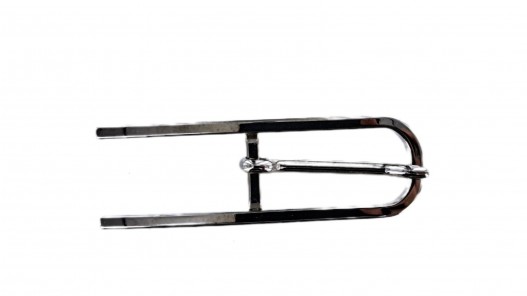 Boucle rectangulaire arrondie nickelé - 15 mm - ceinture - bouclerie - cuirenstock