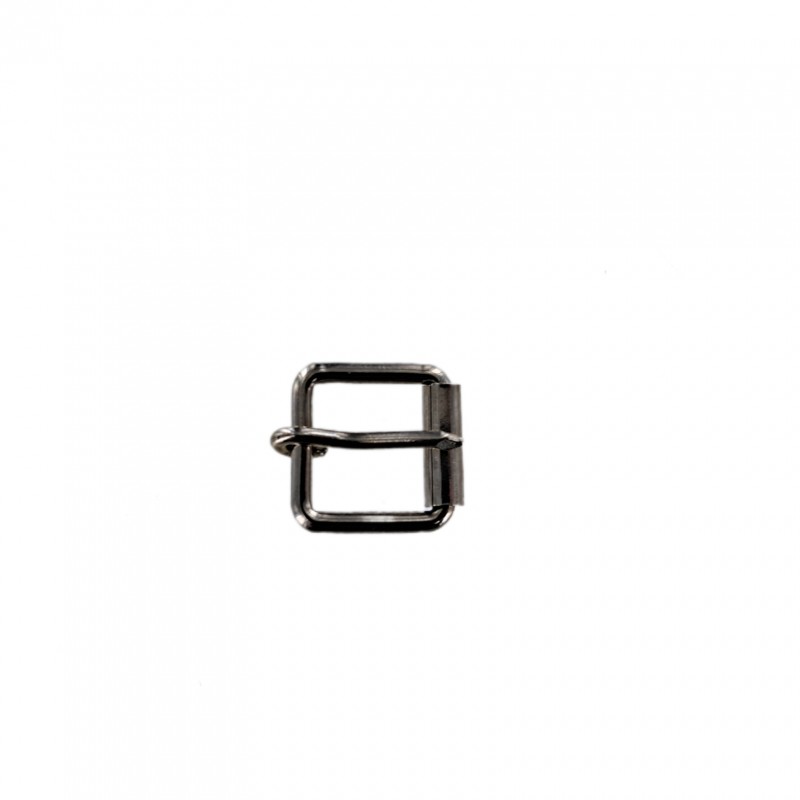 Petite boucle rouleau carrée - nickelé - 10 mm - ceinture - bouclerie - cuirenstock