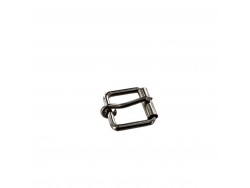 Petite boucle rouleau carrée - nickelé - 10 mm - ceinture - bouclerie - Cuirenstock
