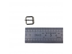 Petite boucle rouleau carrée - nickelé - 10 mm - ceinture - bouclerie - Cuir en stock