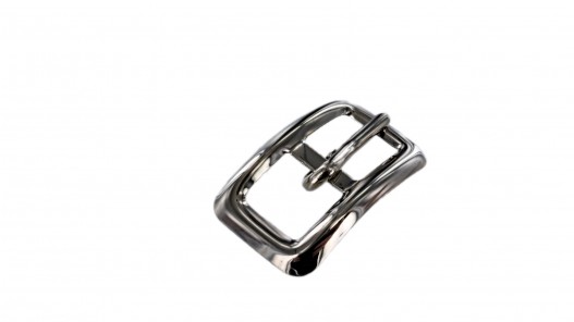 Petite boucle rectangulaire courbée - nickelé - 10 mm - ceinture - bouclerie - Cuirenstock