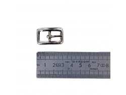 Petite boucle rectangulaire courbée - nickelé - 10 mm - ceinture - bouclerie - Cuir en stock