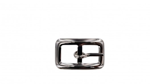 Petite boucle rectangulaire courbée - nickelé - 10 mm - ceinture - bouclerie - cuirenstock