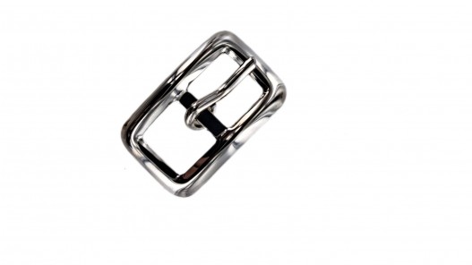 Petite boucle rectangulaire courbée - nickelé - 10 mm - ceinture - bouclerie - cuir en stock