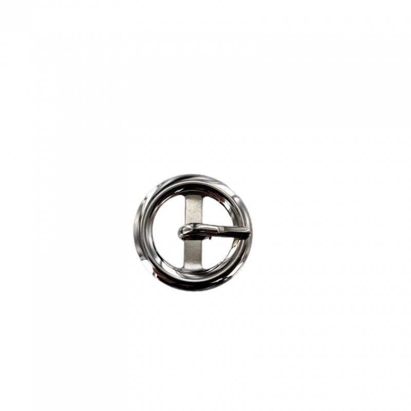 Petite boucle ronde - nickelé - 10 mm - ceinture - bouclerie - accessoires - cuir en stock