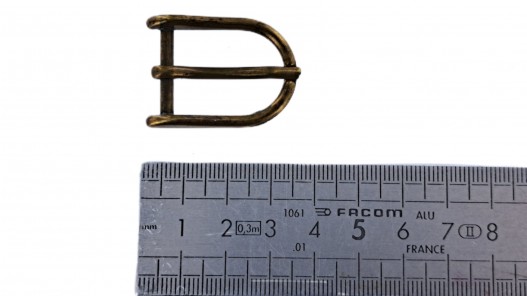 Boucle rectangulaire arrondie - bronze - 20 mm - ceinture - bouclerie - accessoires - Cuir en stock