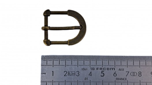 Boucle rectangulaire effet moulures - bronze - 20 mm - ceinture - bouclerie - accessoires - Cuir en stock