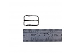 Boucle rectangulaire à motif croix - nickelé - 20 mm - ceinture - bouclerie - accessoires - Cuir en stock