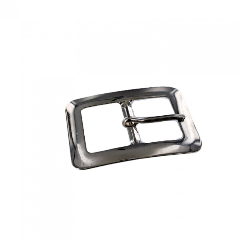 Boucle rectangulaire plate - nickelé - 20 mm - ceinture - bouclerie - accessoires - cuir en stock