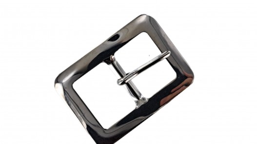 Boucle rectangulaire plate - nickelé - 20 mm - ceinture - bouclerie - accessoires - cuirenstock