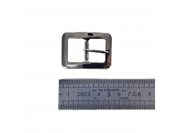 Boucle rectangulaire plate - nickelé - 20 mm - ceinture - bouclerie - accessoires - Cuir en stock