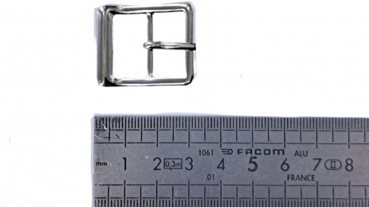 Boucle rectangulaire - nickelé - 20 mm - ceinture - bouclerie - accessoires - Cuir en stock