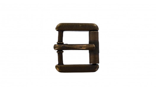 Boucle rouleau carrée - bronze - 20 mm - ceinture - bouclerie - accessoires - cuir en stock
