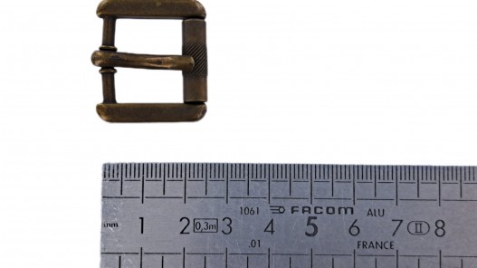 Boucle rouleau carrée - bronze - 20 mm - ceinture - bouclerie - accessoires - Cuir en stock