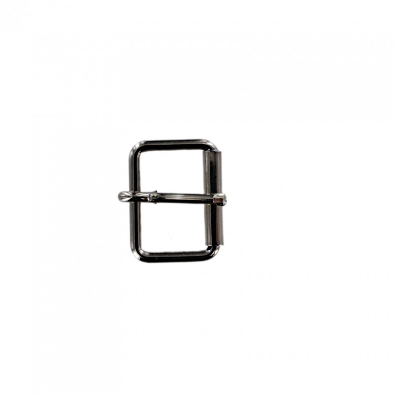 Boucle rouleau rectangulaire - nickelé - 20 mm - ceinture - bouclerie - accessoires - cuir en stock