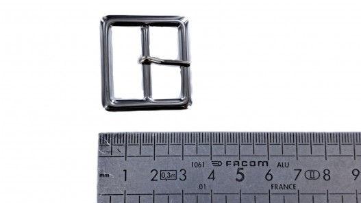 Boucle carrée plate - nickelé - 25mm - ceinture - bouclerie - accessoires - Cuir en stock