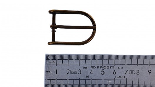 Boucle rectangulaire arrondie - bronze - 25mm - ceinture - bouclerie - accessoires - Cuir en stock