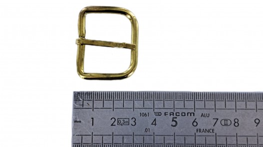 Boucle de ceinture rectangulaire arrondie - laiton - 30mm - ceinture - bouclerie - accessoires - Cuir en Stock