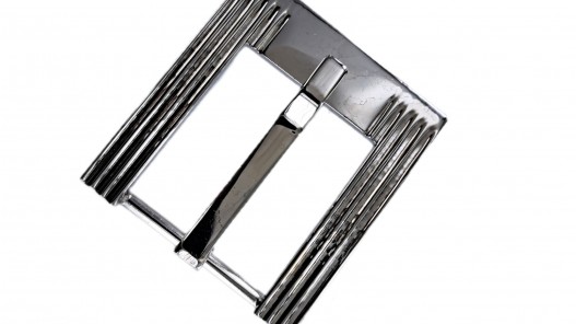 Boucle de ceinture rectangulaire à motif linéaire - 30mm - ceinture - bouclerie - accessoires - Cuir en stock
