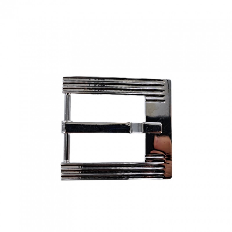 Boucle de ceinture rectangulaire à motif linéaire - 30mm - ceinture - bouclerie - accessoires - cuir en stock