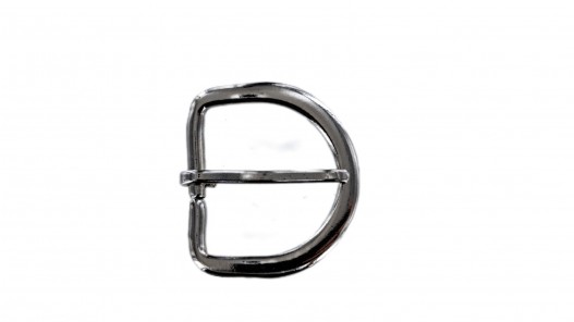 Boucle de ceinture demi-rond nickelé - 30mm - ceinture - bouclerie - accessoires - cuir en stock