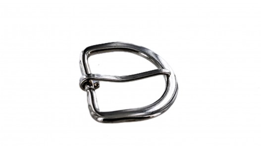 Boucle de ceinture demi-rond nickelé - 30mm - ceinture - bouclerie - accessoires - Cuir en Stock