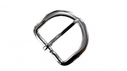 Boucle de ceinture demi-rond nickelé - 30mm - ceinture - bouclerie - accessoires - Cuir en stock
