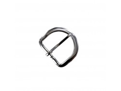 Boucle de ceinture demi-rond nickelé - 30mm - ceinture - bouclerie - accessoires - Cuir en stock